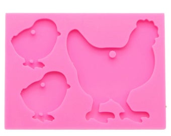Shiny Chicken Mom and littles Epoxy Mold (5504870056089)