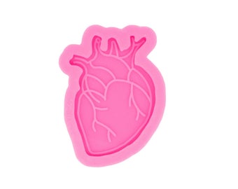 Shiny Human Heart Shape Epoxy Mold Badge Molds, Jewelry (5504931397785)