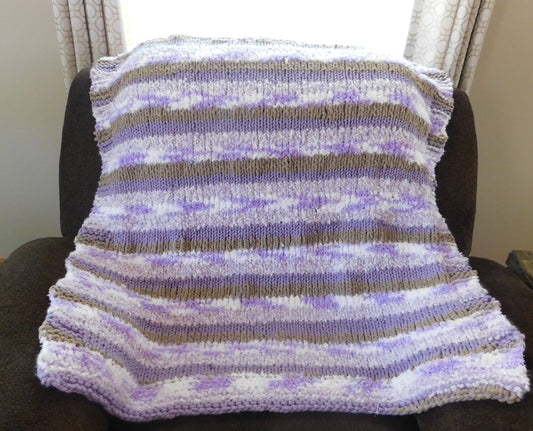 Purple Stripe Baby Afghan (2753127383104)
