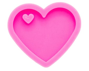 Shiny Heart Shape Silicone Keychain Epoxy mold (5504726597785)